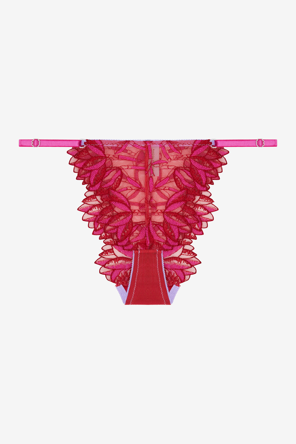 Red Pink Floral Print Brazilian