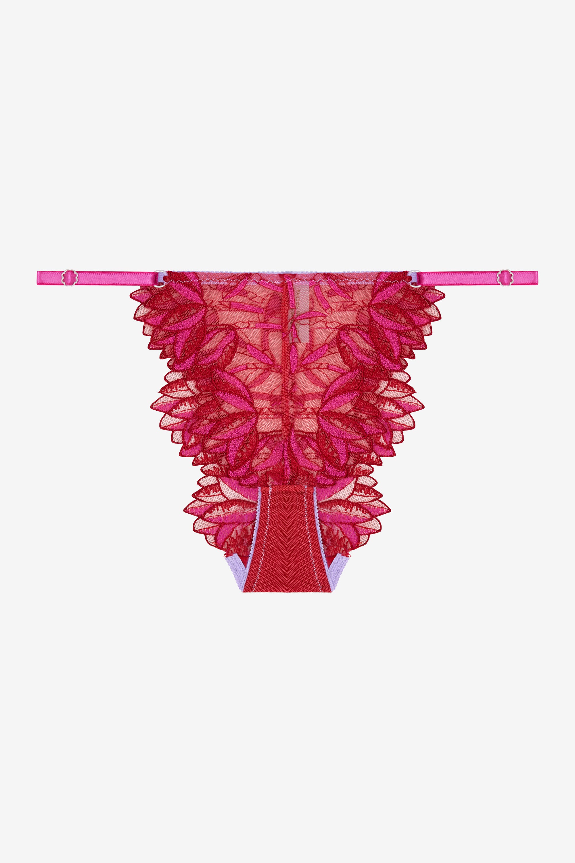 Red Pink Floral Print Brazilian