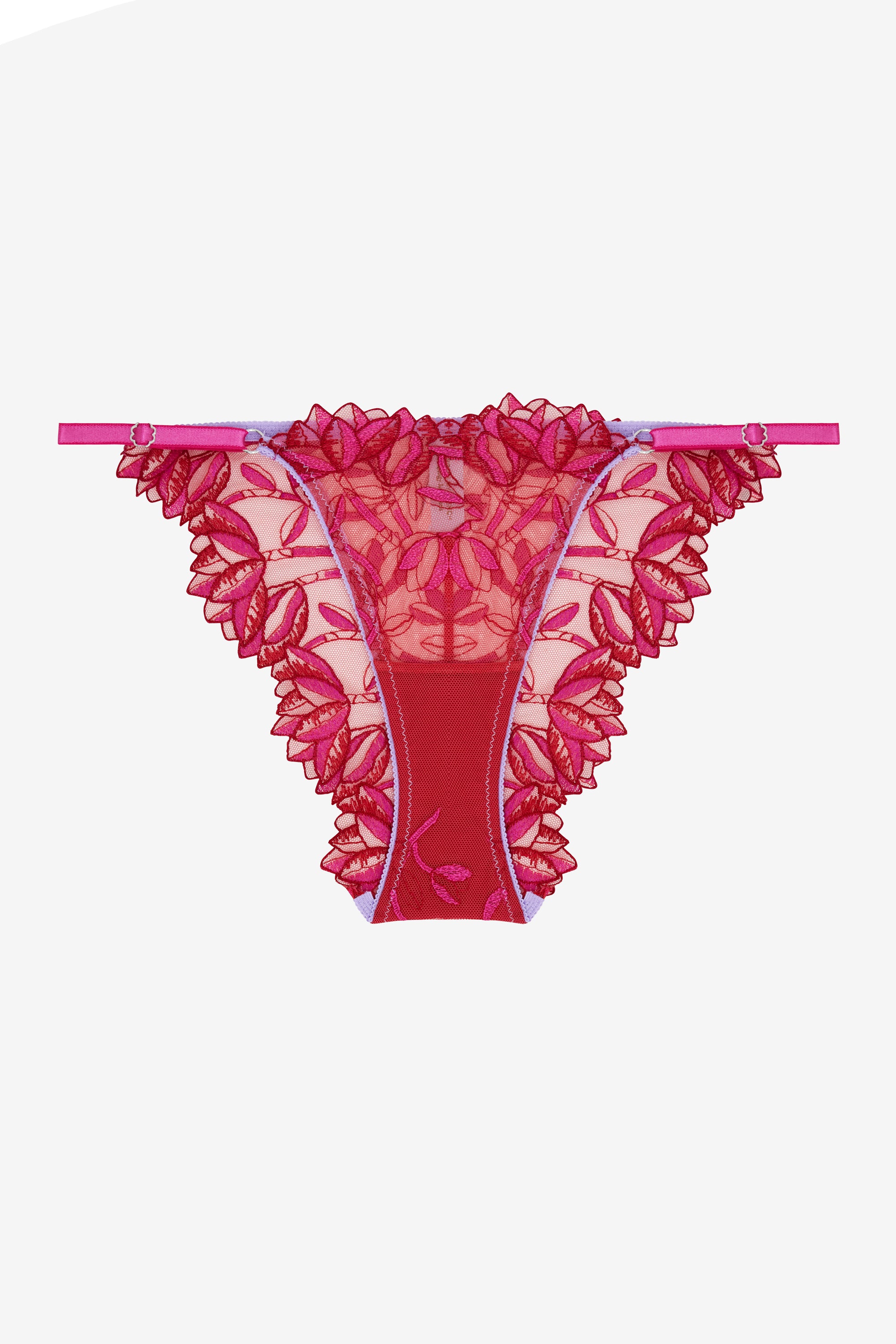 Red Pink Floral Print Brief