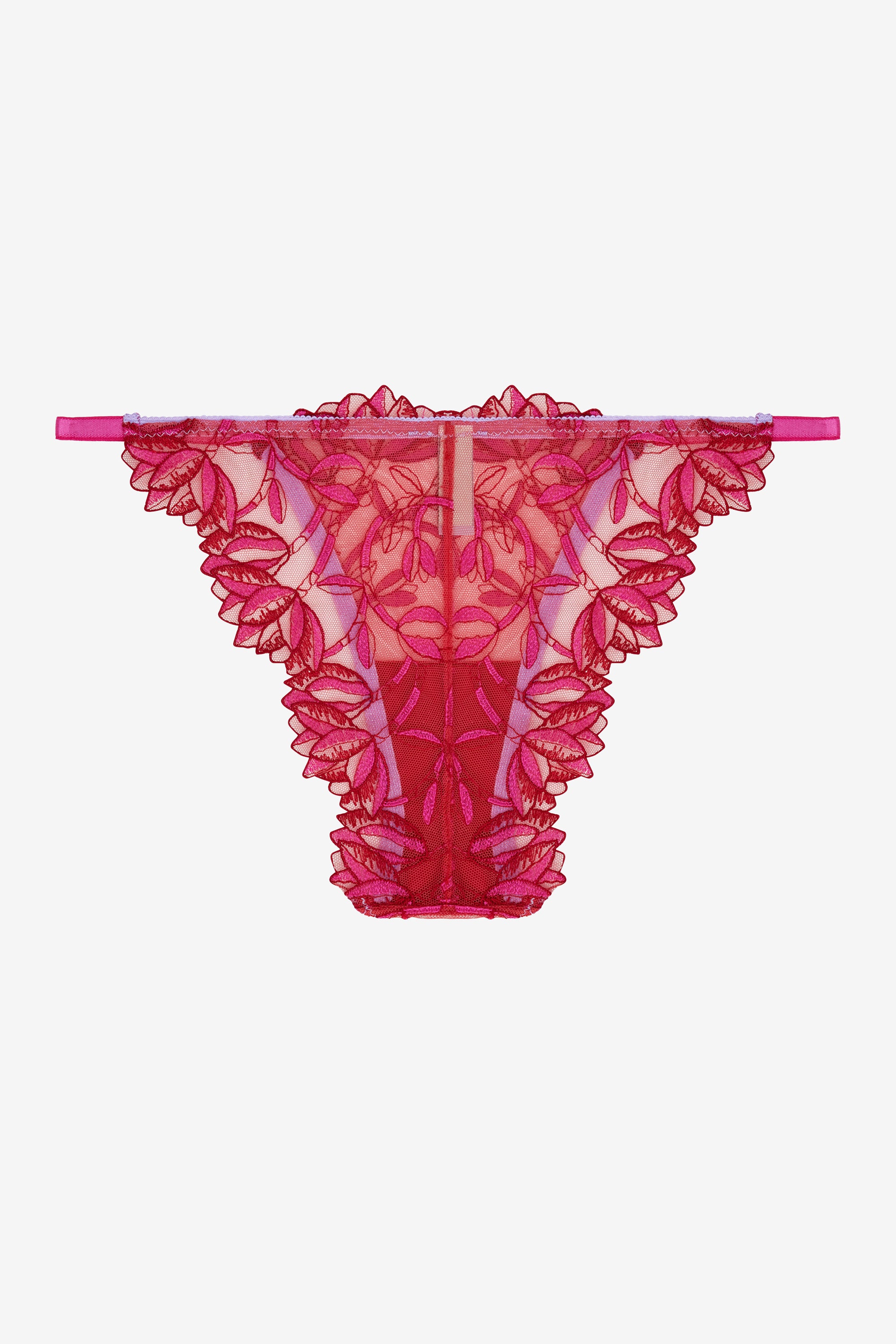 Red Pink Floral Print Brief