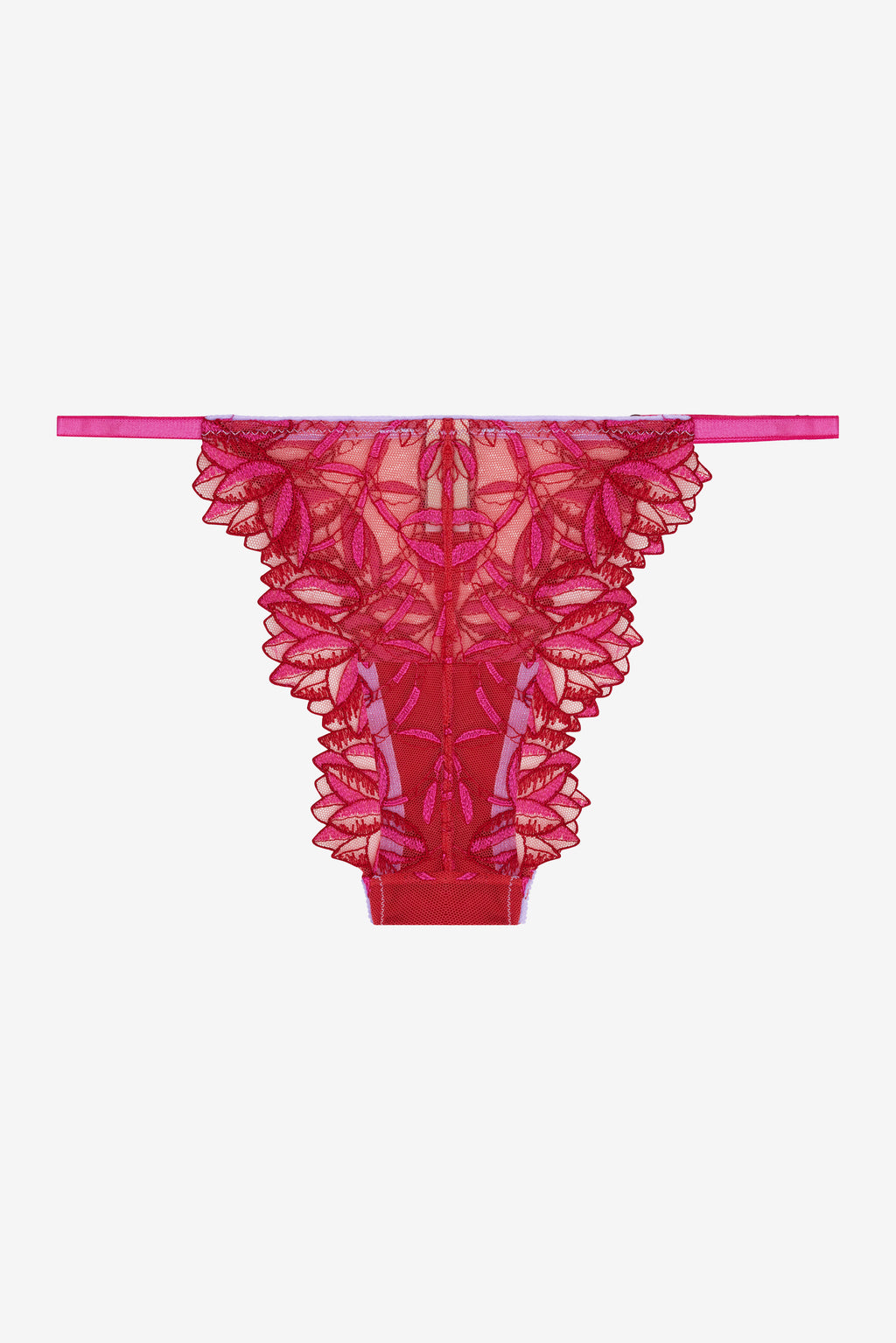 Red Pink Floral Print Brazilian