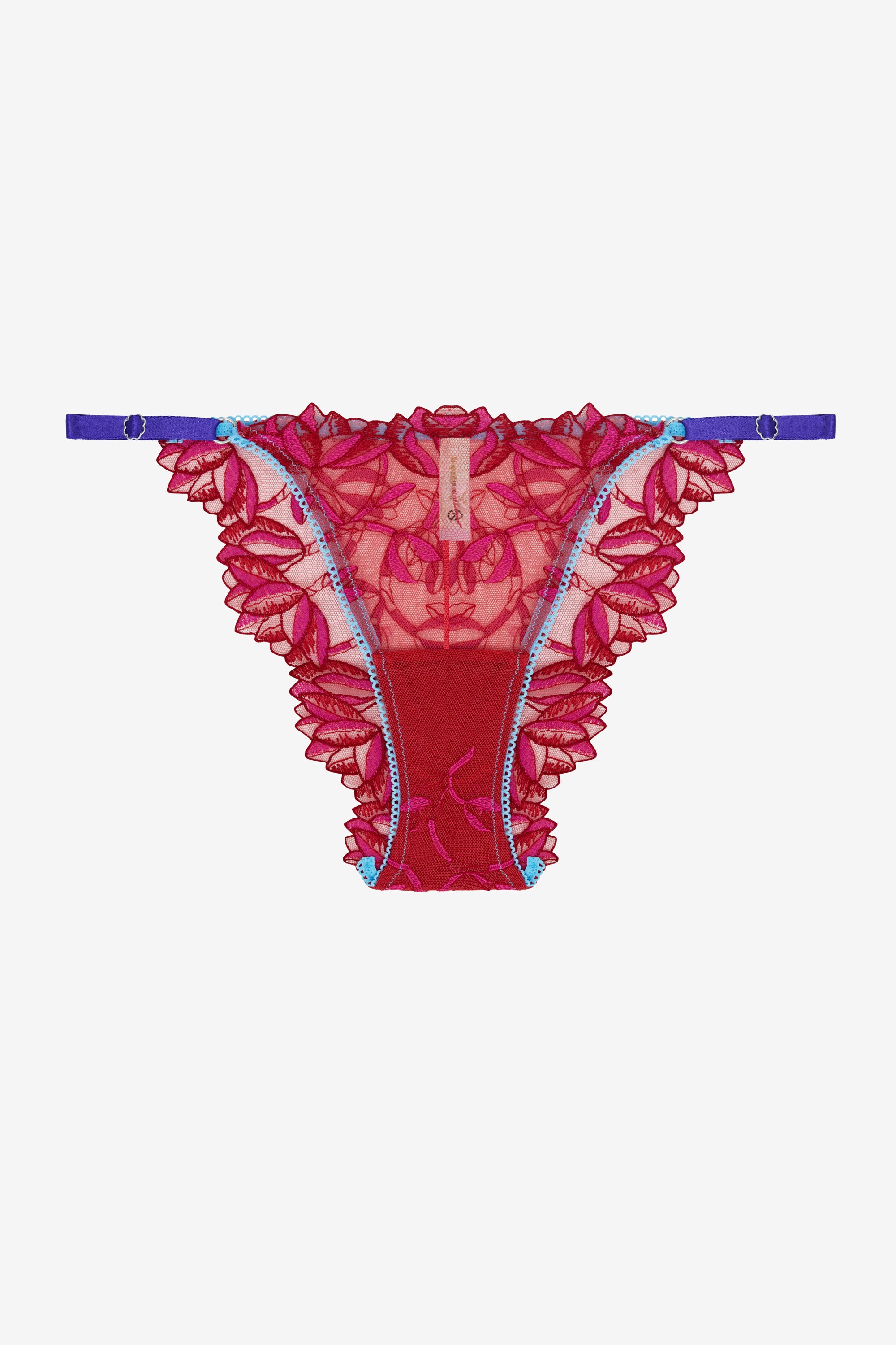 Red Purple Floral Print Brief
