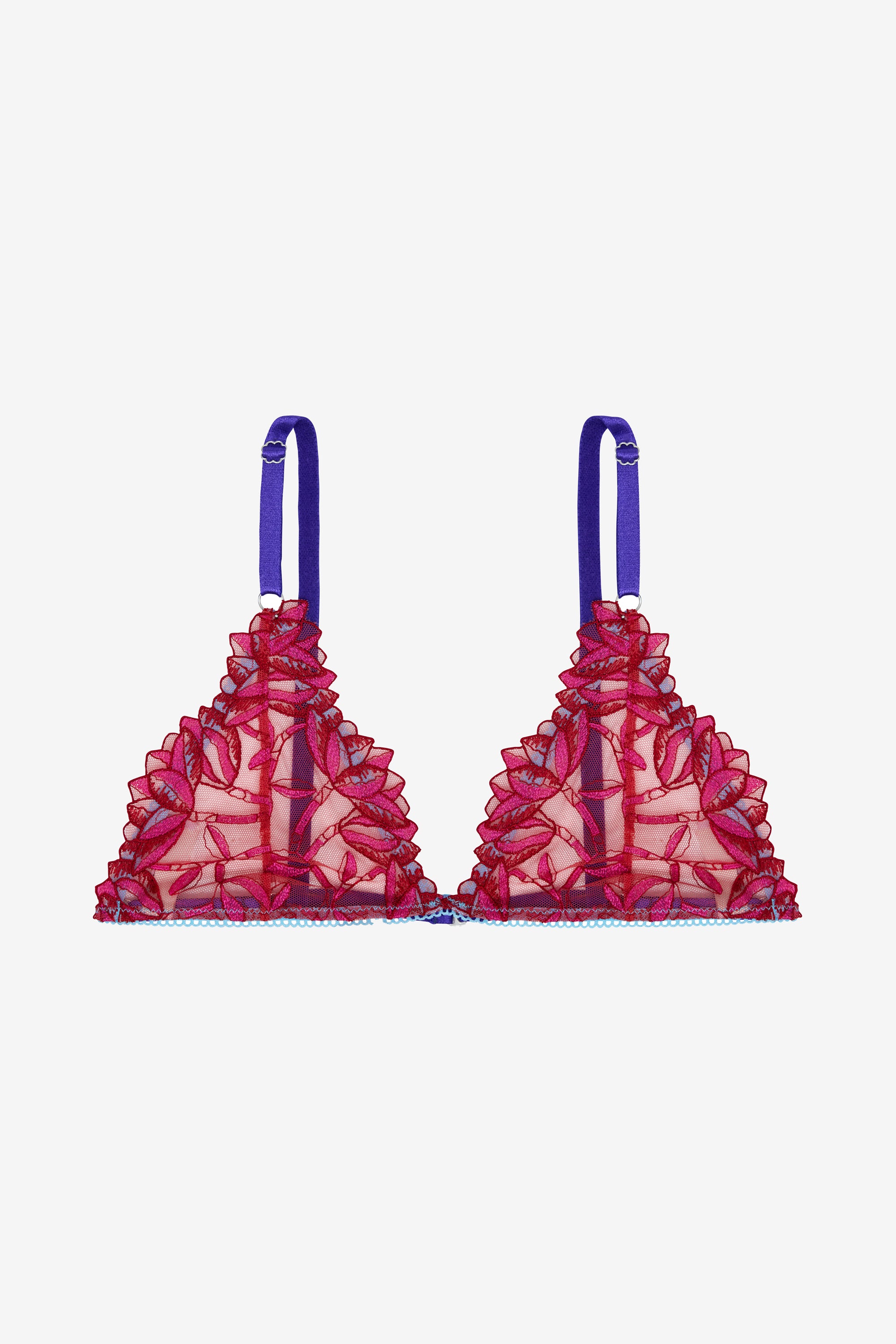 Red Purple Floral Print Bralette