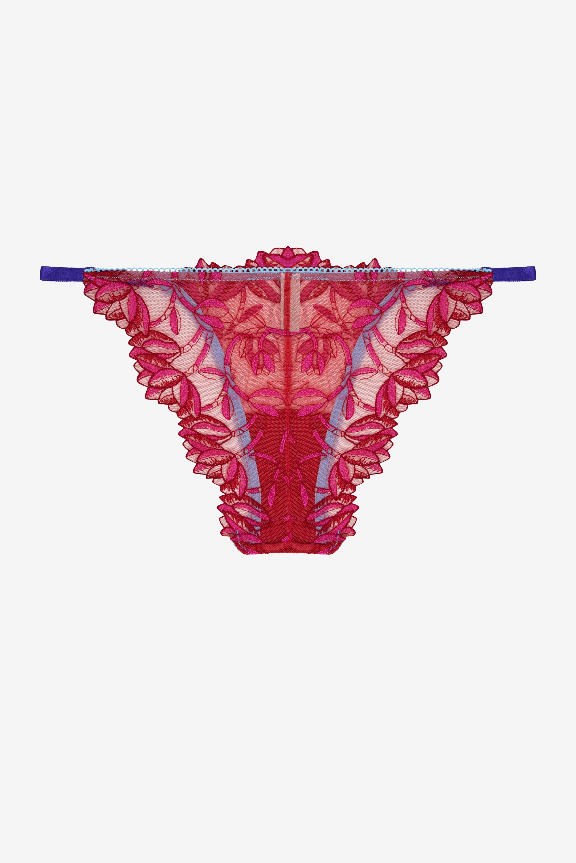 Red Purple Floral Print Brief