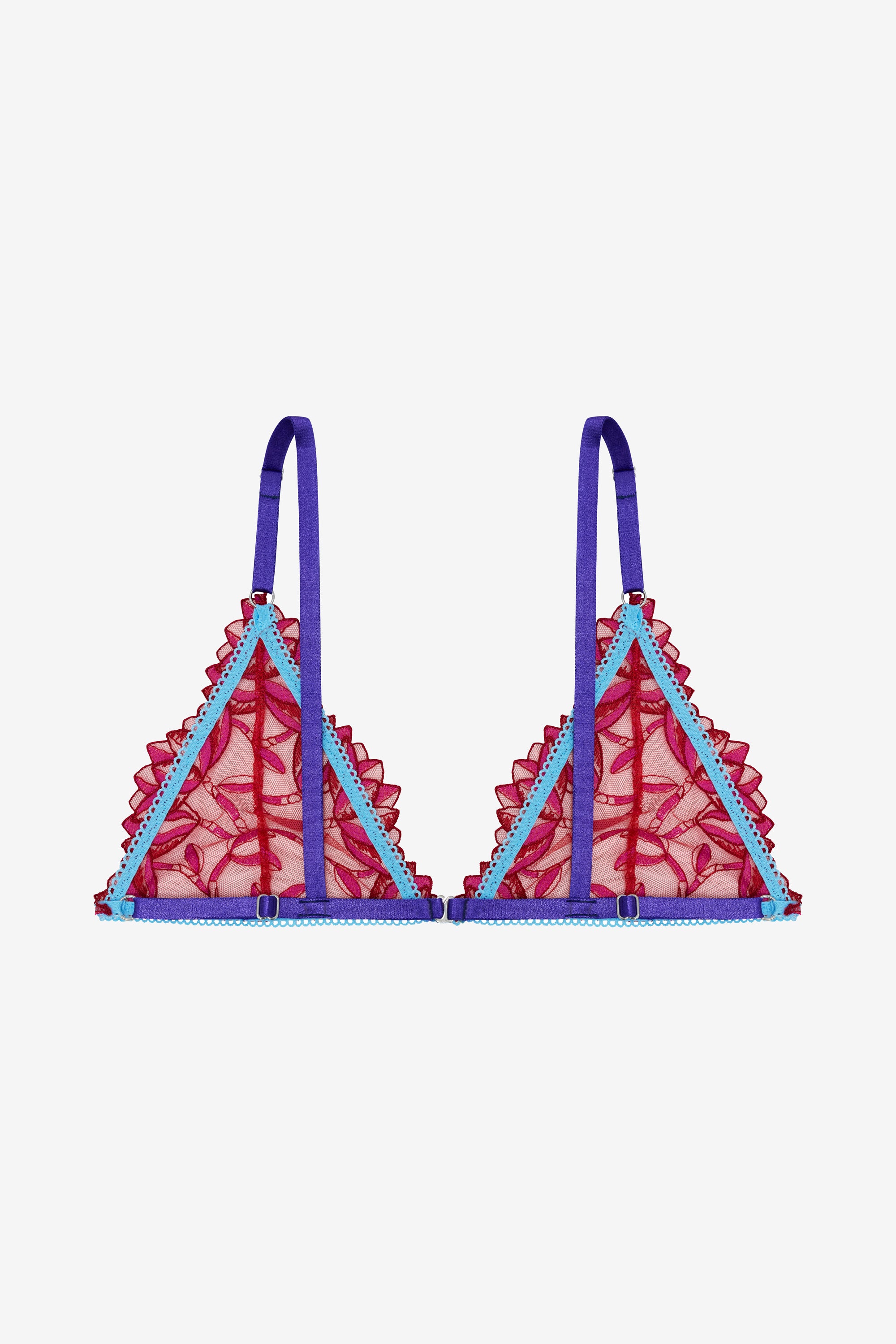 Red Purple Floral Print Bralette