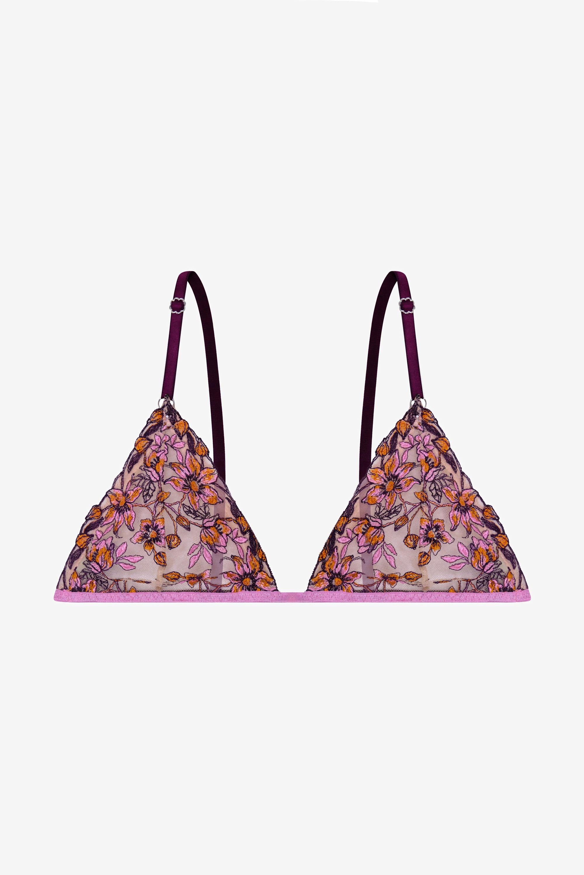 Orange Floral Print Bralette
