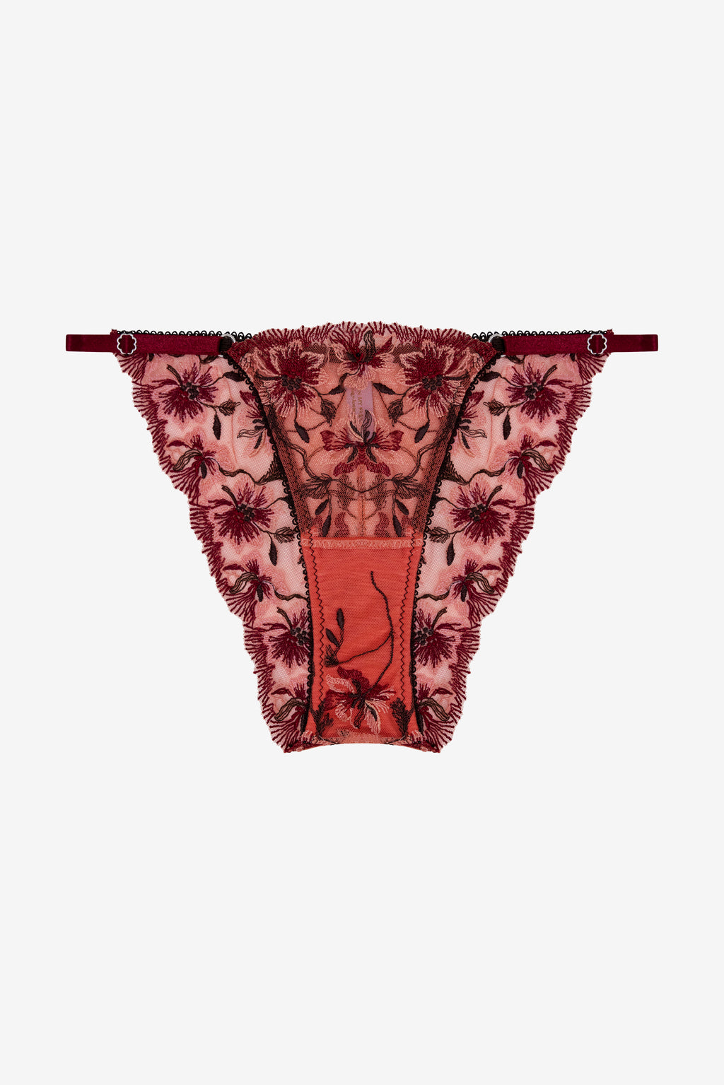 Wine Floral Print Brief