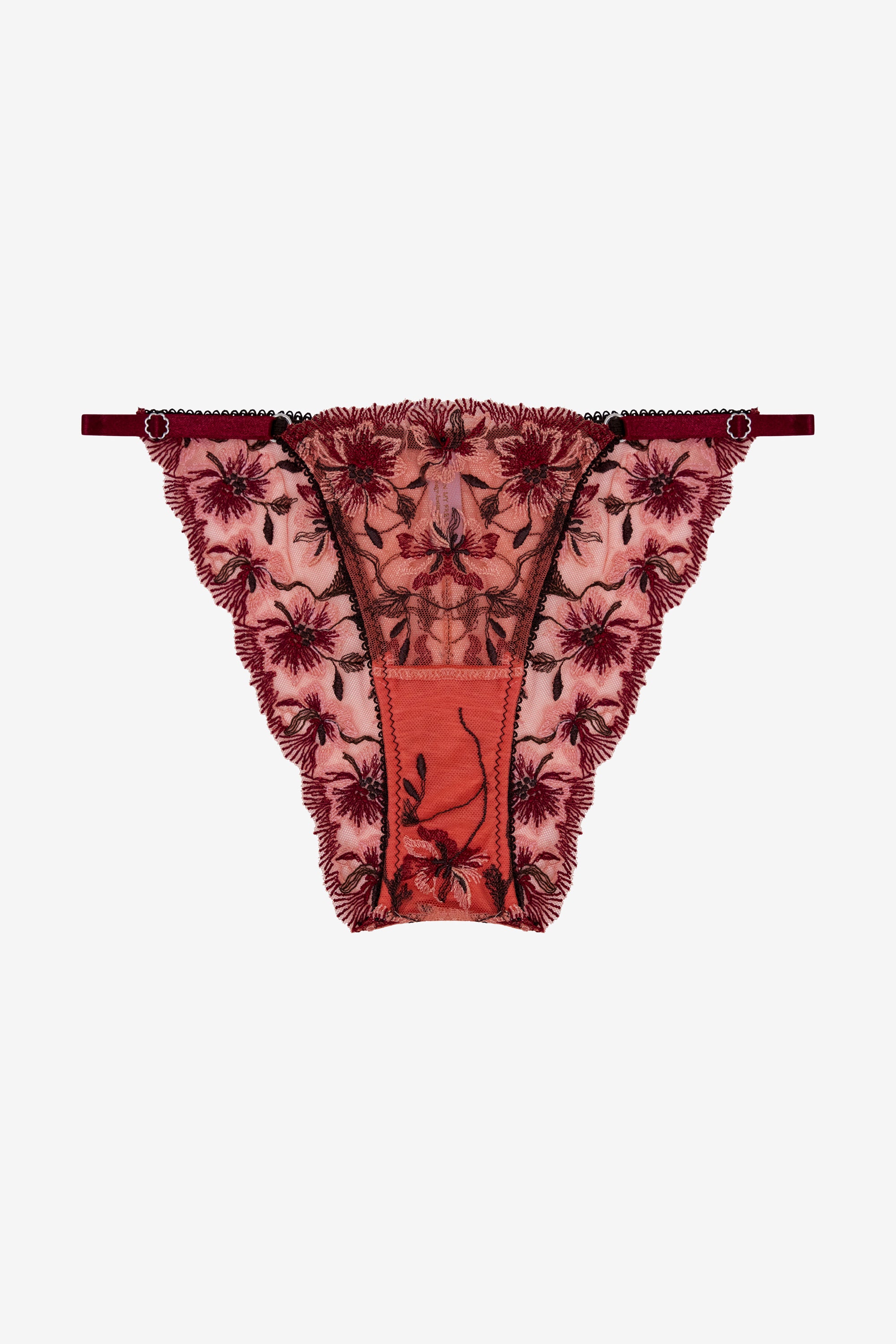 Wine Floral Print Brief
