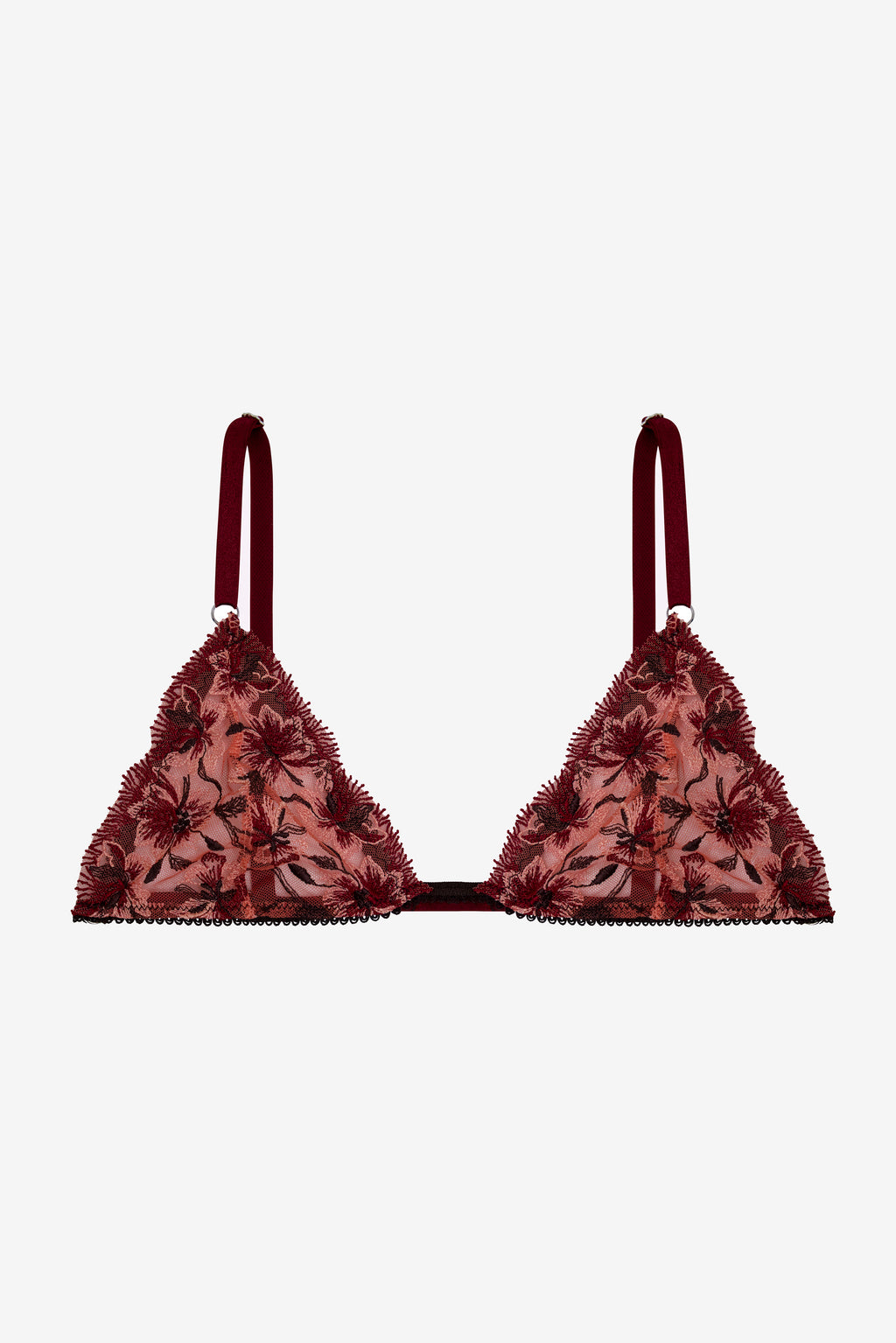 Wine Floral Print Bralette