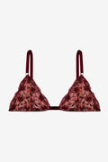 Wine Floral Print Bralette