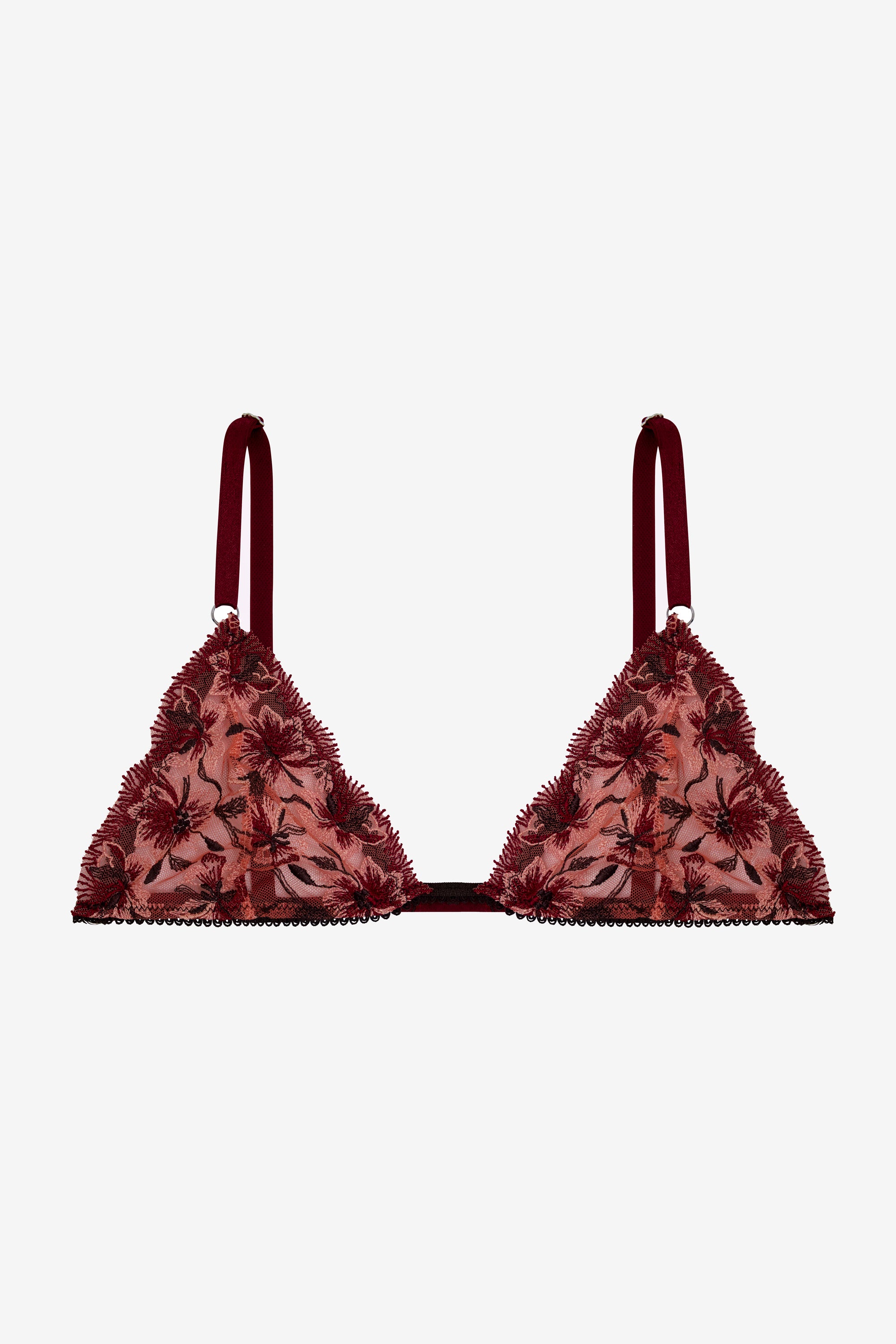 Wine Floral Print Bralette