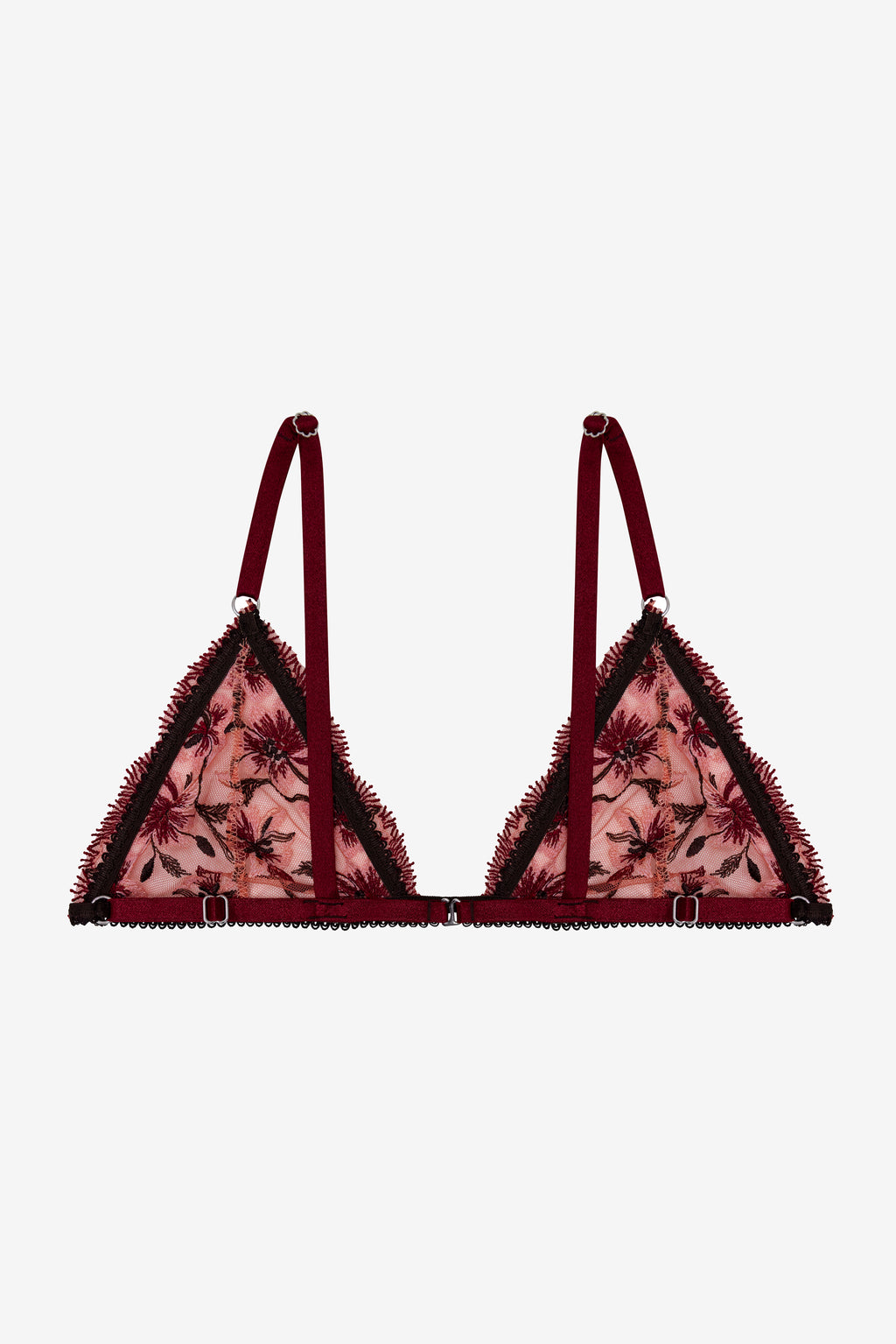 Wine Floral Print Bralette