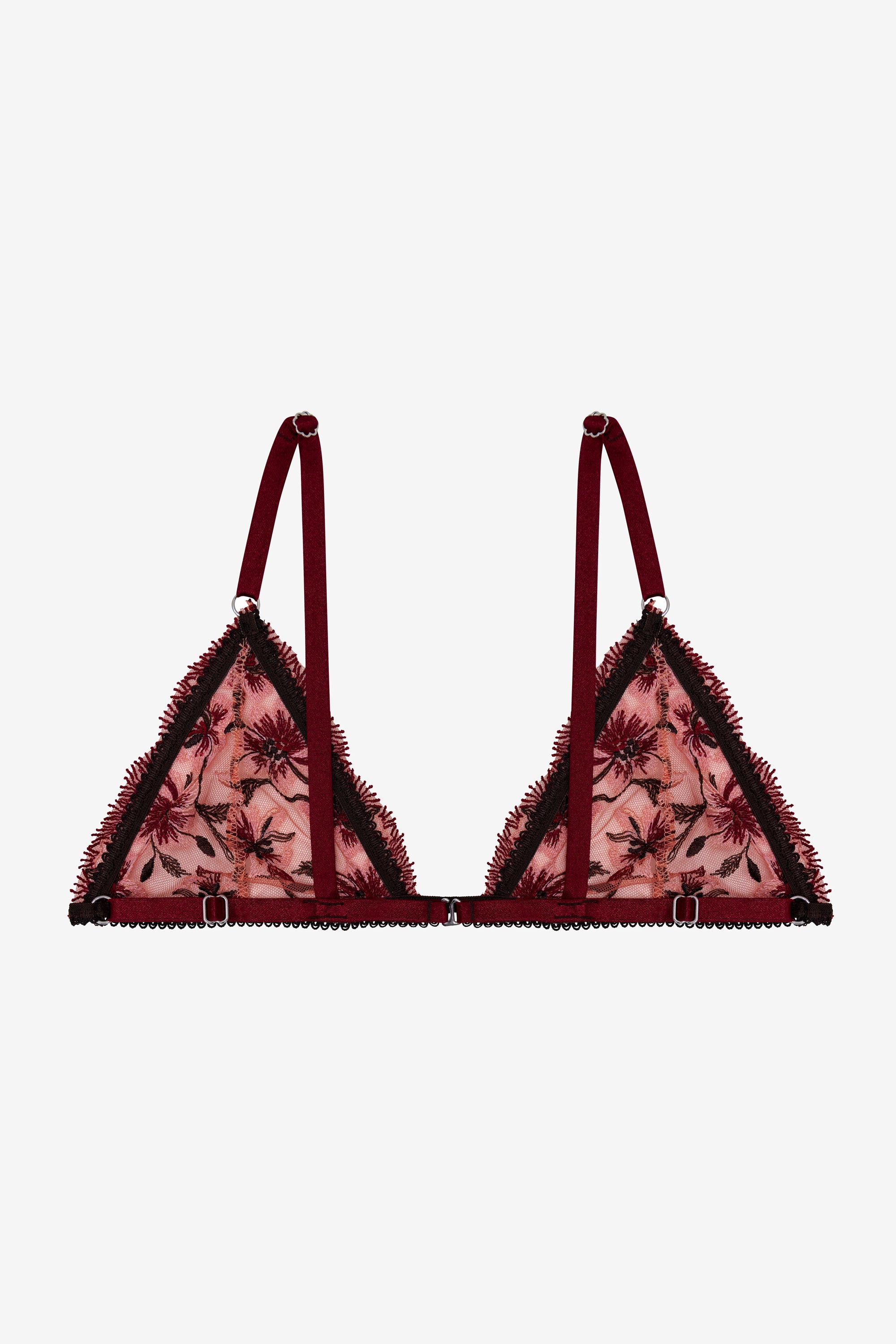 Wine Floral Print Bralette