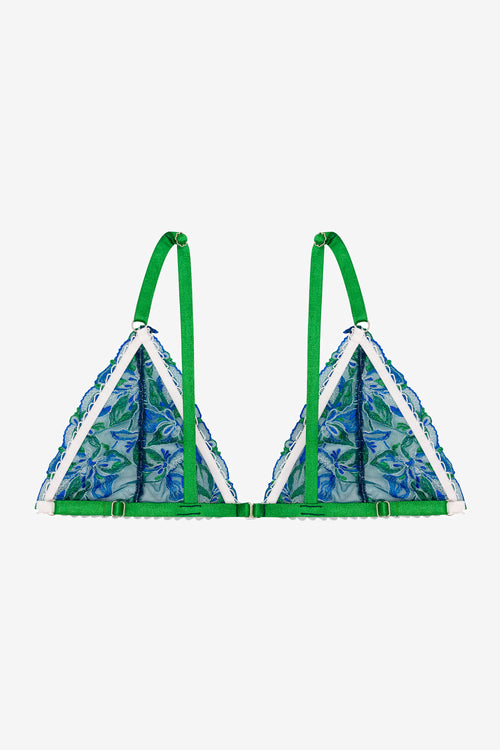 Blue Floral Print Bralette