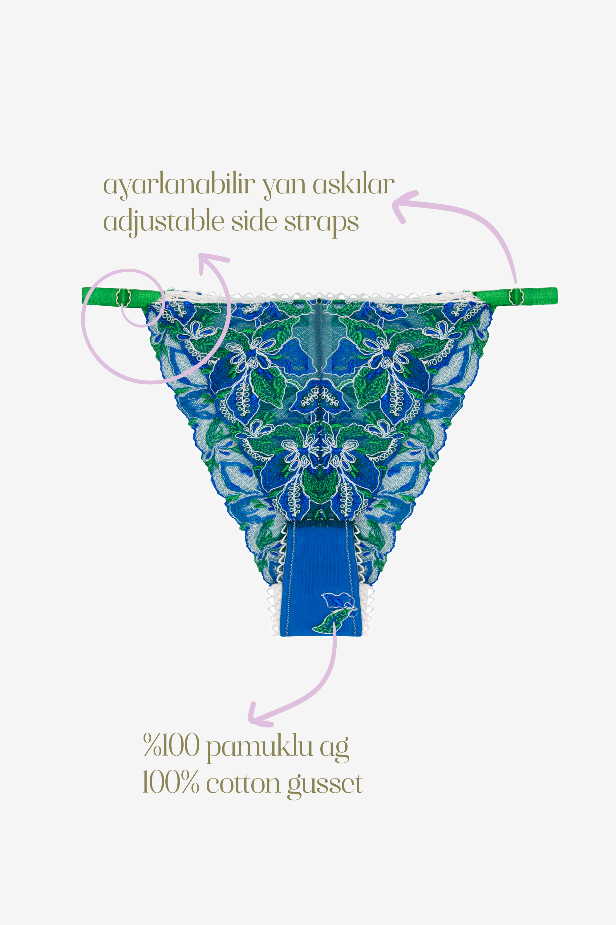 Blue Floral Print Brazilian