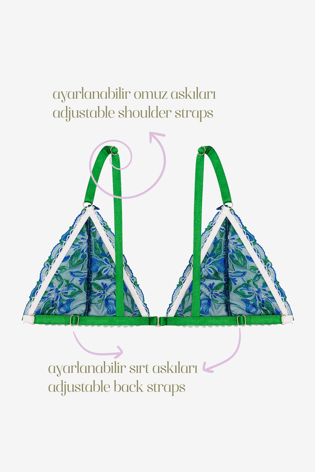 Céleste - Blue Floral Print Bralette