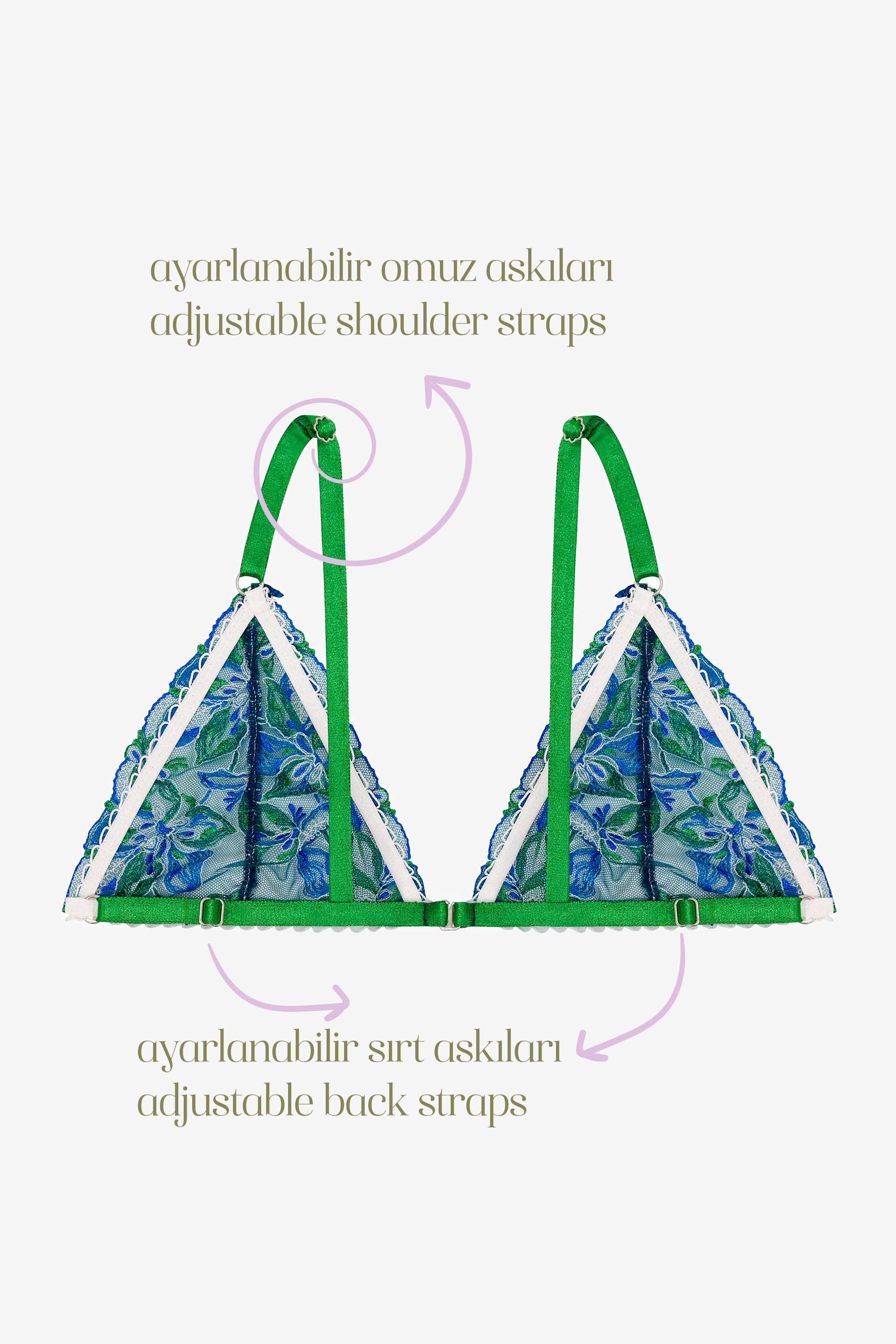 Céleste - Blue Floral Print Bralette