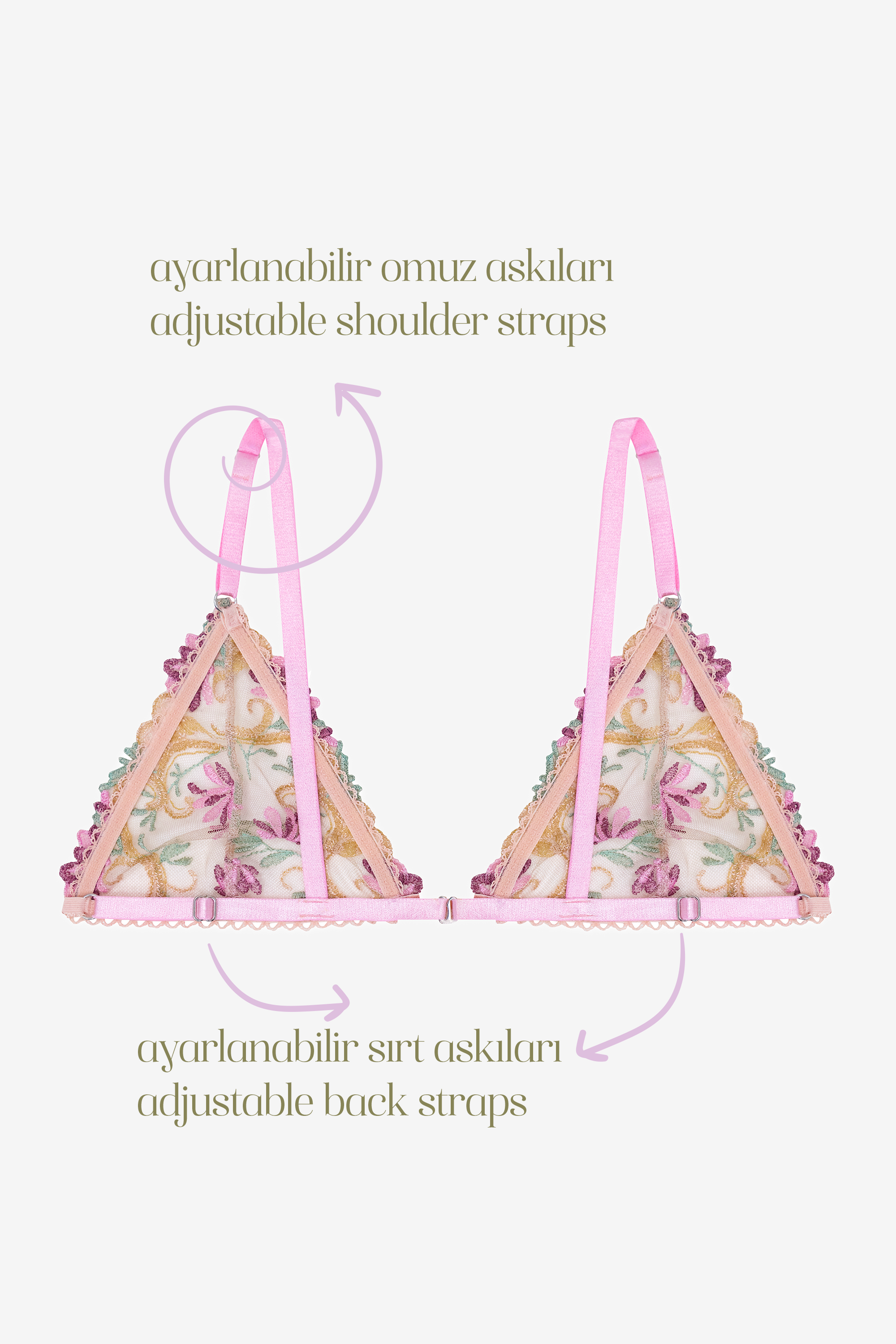 Aurore- Pastel Floral Print Bralette