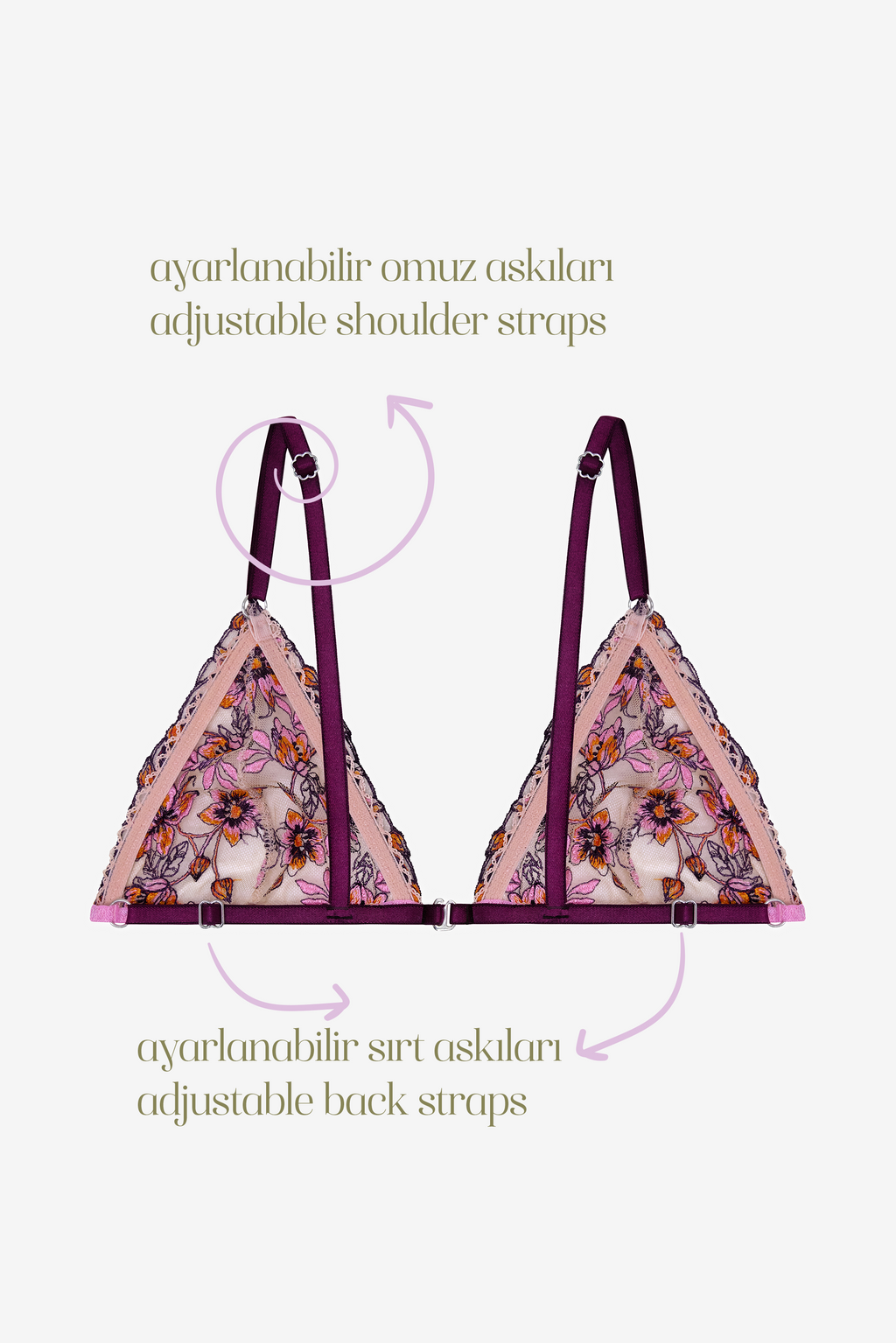 Lumière - Orange Floral Print Bralette