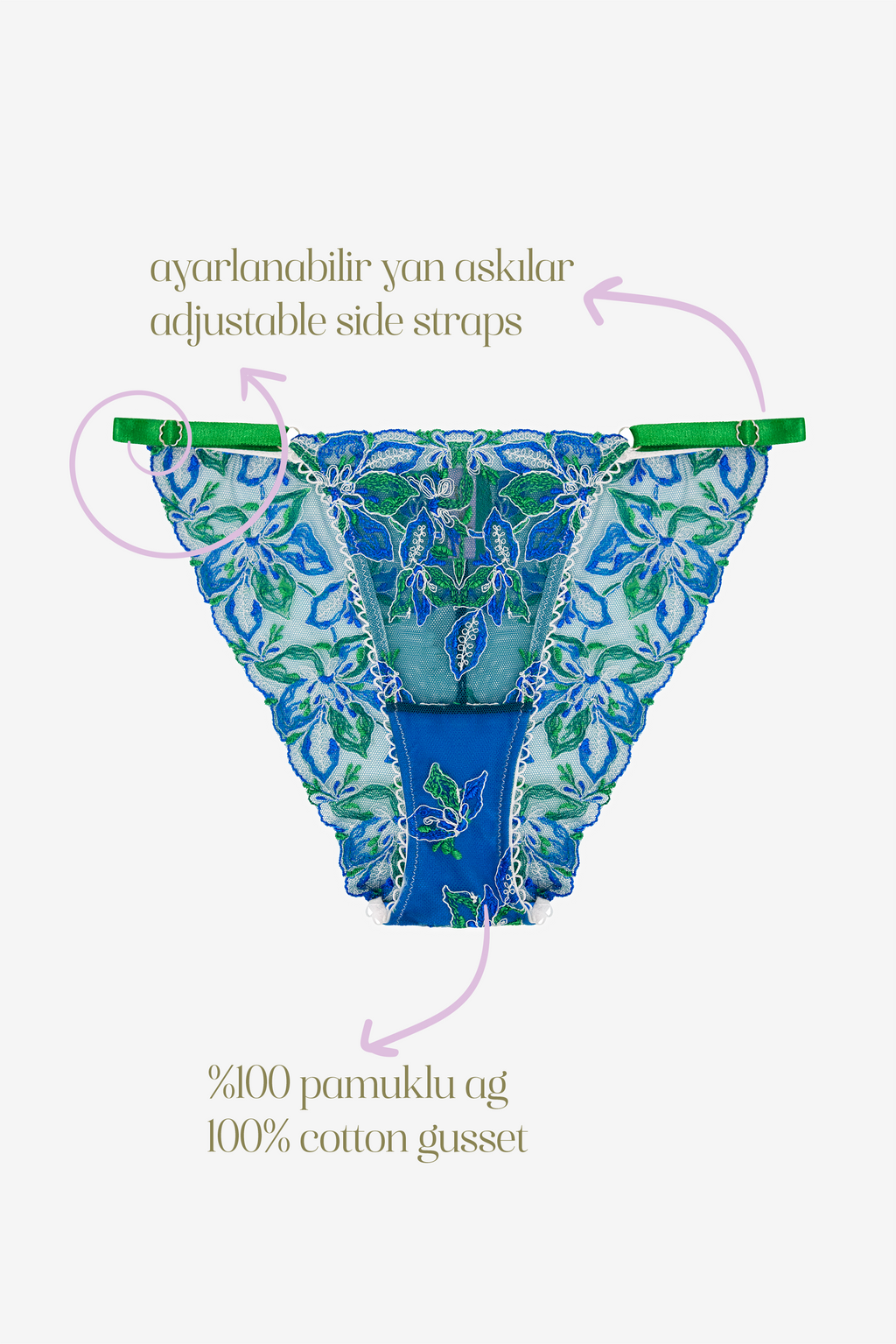 Céleste - Blue Floral Print Brief