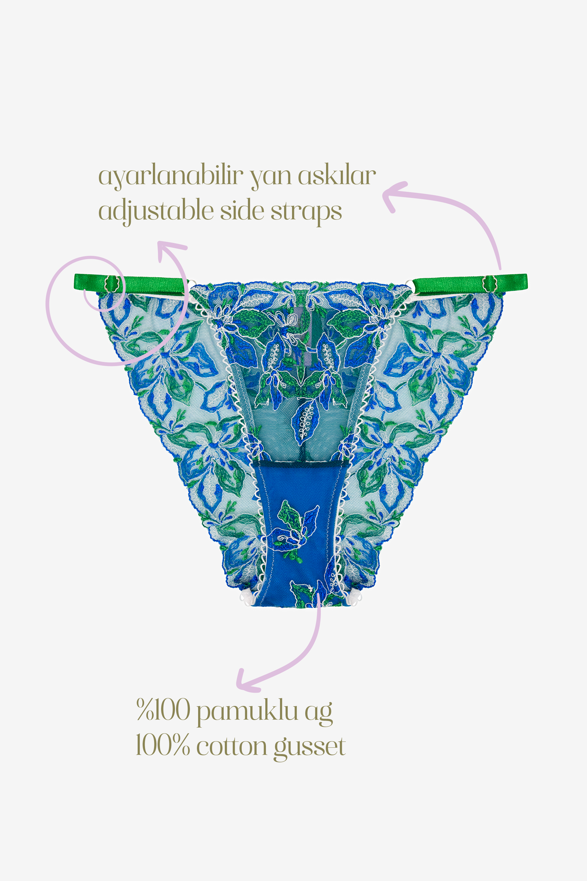 Céleste - Blue Floral Print Brief