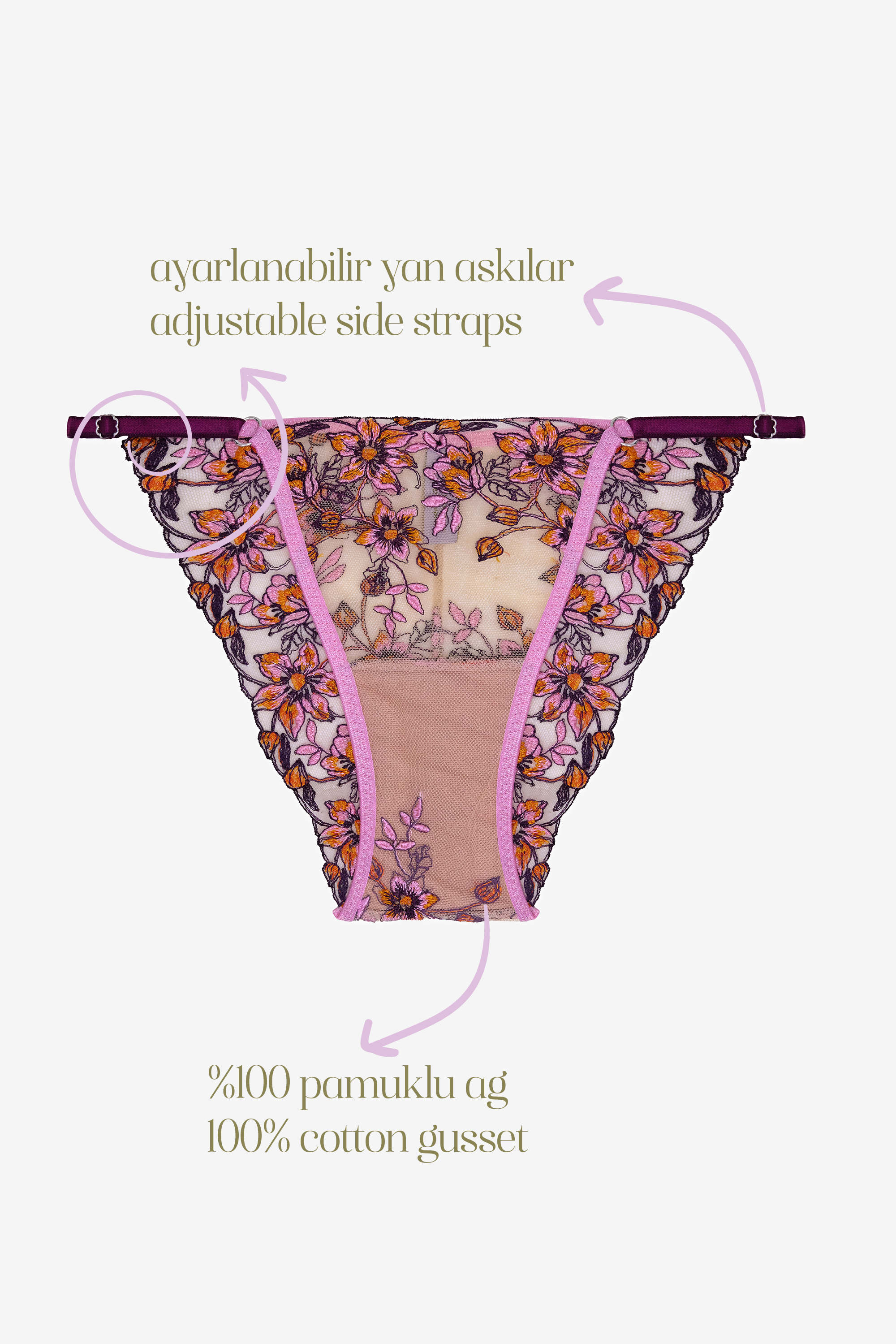 Lumière - Orange Floral Print Brief