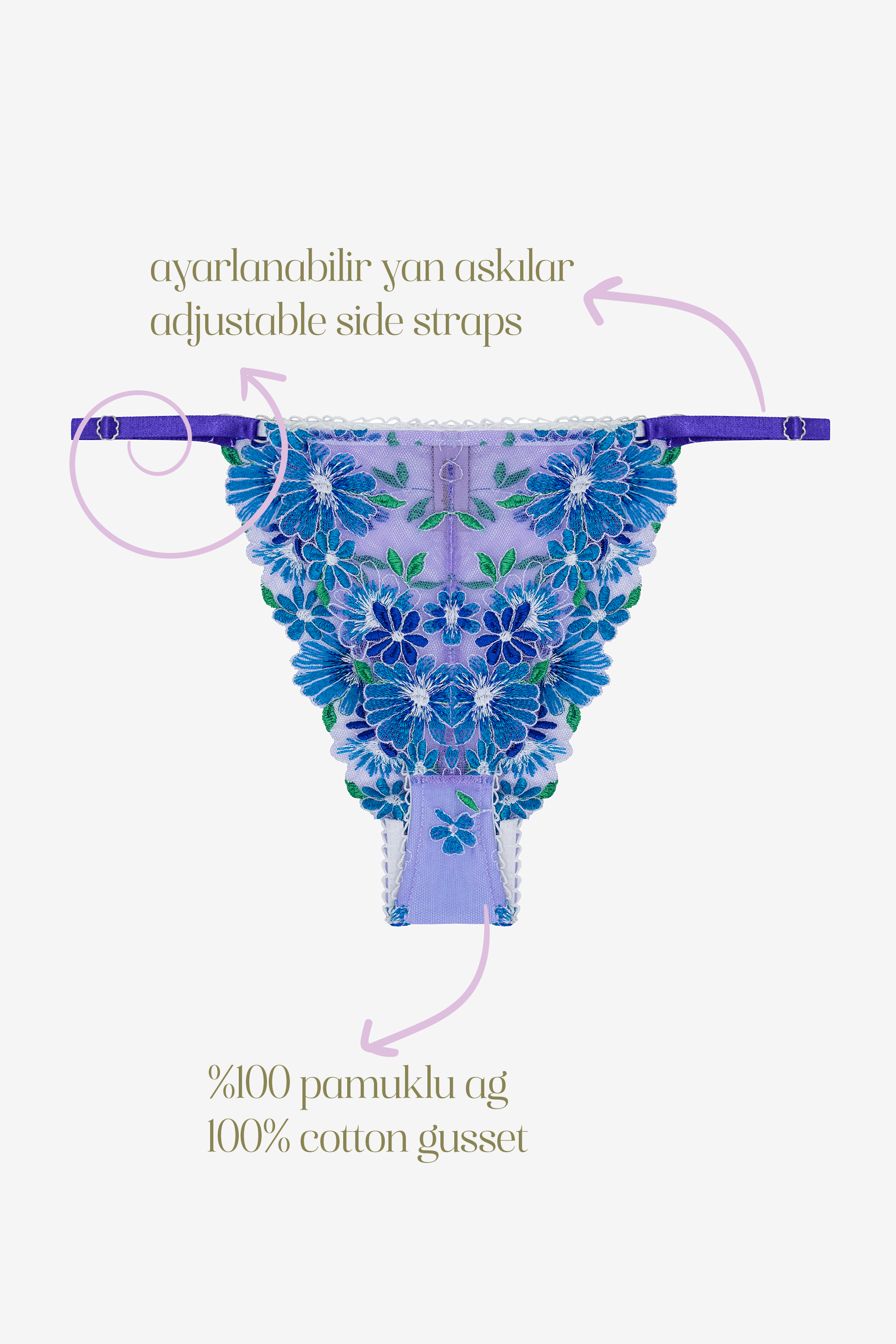 Liliane - Lilac Floral Print Brazilian